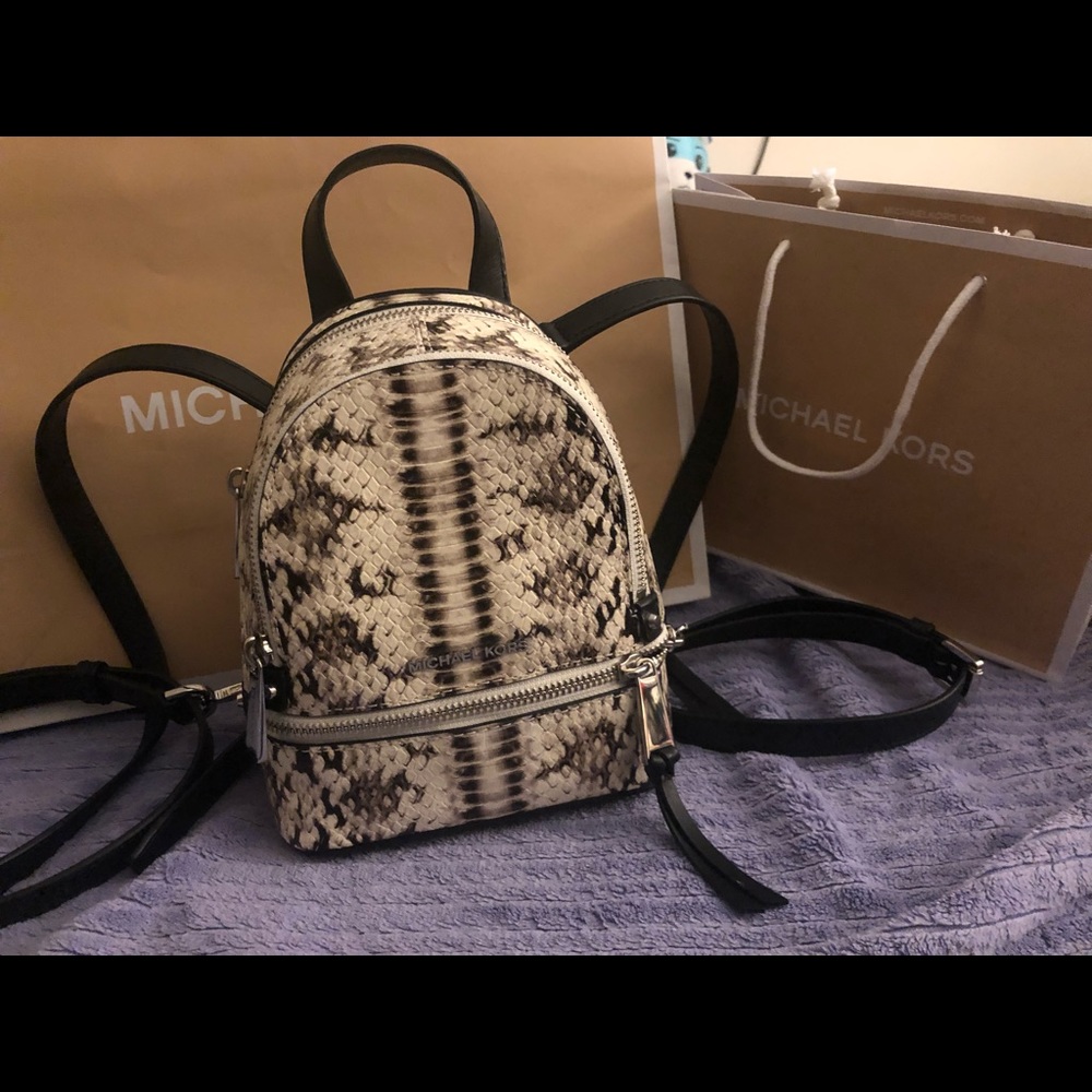 MICHAEL KORS SNAKESKIN CONVERTIBLE MINI BACKPACK